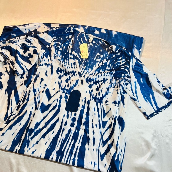 Cheng Xin | Super Soft Blue Tir Dye Pattern Dress Beach Dress // XL - Picture 8 of 13